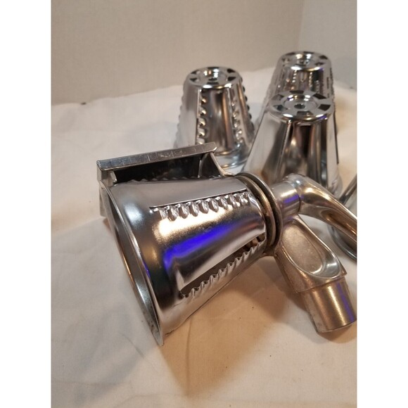Vtg Rival Kitcheneer Meat Grinder Salad Maker 5 Slicer Cones 3 1/2" tall - Picture 3 of 5